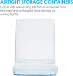 Vtopmart Large Food Storage Containers 5.2L / 175oz, 4 Pieces BPA Free Plastic Airtight Canisters for Flour, Sugar, Baking Supplies, Rice with Lids, 4 Measuring Cups and 24 Labels, Blue