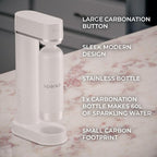 Fizzit Stainless Steel Sparkling Water Maker Bundle | Includes Soda Maker, CO2 Cylinder, & 12-Flavor Variety Pack | Customizable Carbonated Water Machine, Reusable bottle & Eco-Friendly