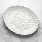 Lenox Serveware, Lenox French Perle Carved Turkey Platter, Scalloped, Oval, 18-Inch, Stoneware, Dishwasher Safe, Turkey Platter for Thanksgiving, Winter Hosting, Christmas Serving (White, 1 Piece)