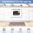 4/5 Inch Thick Kitchen Mats for Floor, StepRite Kitchen Rug for Standing Desk, Non-Slip, Thicker, Stain & Water Resistant, Comfort Anti Fatigue Floor Mat for Home, Kitchen, Office - Khaki,108 * 30''