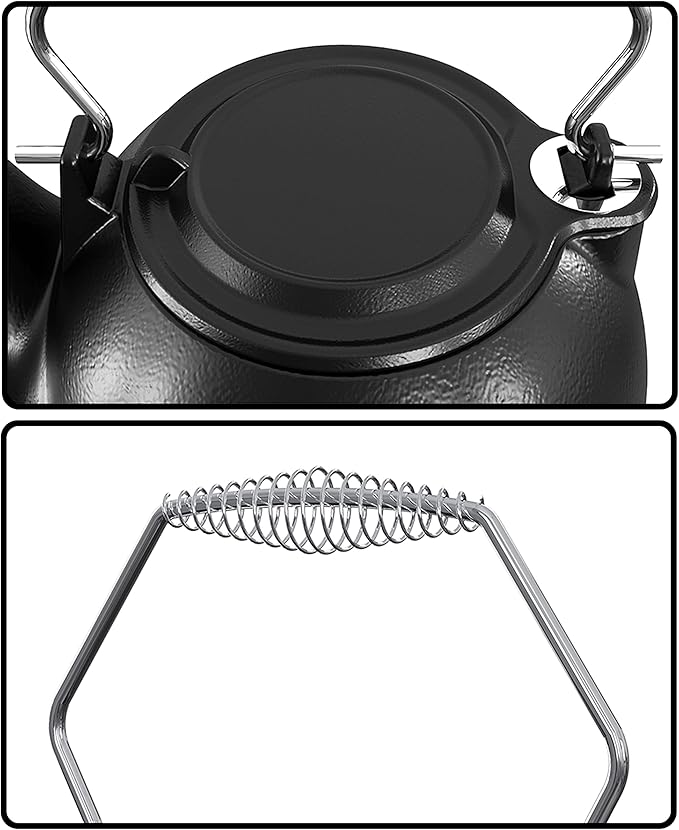Fire Beauty Humidifying Iron Kettle，Stove Humidifier，Wood Stove Kettle，Cast Iron，Chrome handle