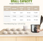 5-Cup Uncooked Rice Cooker, Electric One-Touch for Asian Japanese Sushi, Stainless Steel Inner Pot with Removable Lid & Steamer, Automatic Keep Warm, Silver
