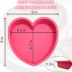 Heart Shaped Cake Pans 8 Inch – 1 PCS Nonstick Silicone Heart Cake Pan for Baking, Oven & Microwave Safe Molds – Durable, Easy-Clean Matte Surface - Grade Novelty Shaped Cake Pans (Pink)