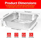 8x8 Aluminum Foil Pans with Lid, 35 Pack Disposable Trays Half Size Heavy Duty Tin Pans Deep Food Containers For Cooking, Meal Prep, Baking, Roasting, Chafing, Heating or Steam Table