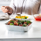 GUSTO [25 Sets 8-Inch Square Foil Pans (Lids Not Included) - Aluminum Pans, Disposable Food Containers For Baking, Cooking, Storing and Preparing Food (Formerly Comfy Package)