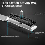MOSFiATA 5” Chef Knife and 3.5" Fruit Knife Set with Knife Sheath, German High Carbon Stainless Steel EN.4116 with Micarta Handle and Gift Box for Vegetable and Fruit Cutting