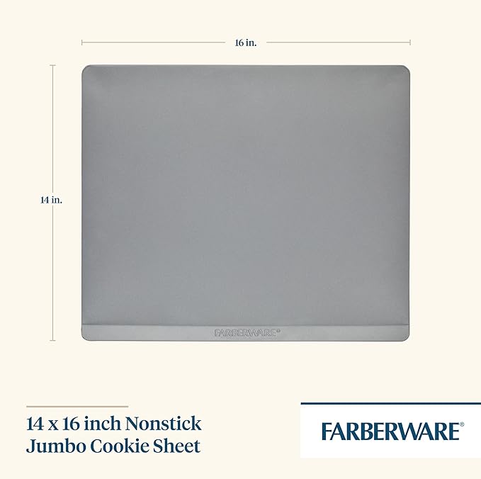Farberware Insulated Nonstick Bakeware 14-Inch x 16-Inch Jumbo Cookie Sheet, Light Gray