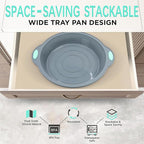 To encounter 9 Inch Silicone Round Cake Pans, 2 Pack Nonstick Silicone Baking Pans Set, Food Grade Cake Molds, with Metal Reinforced Frame More Strength