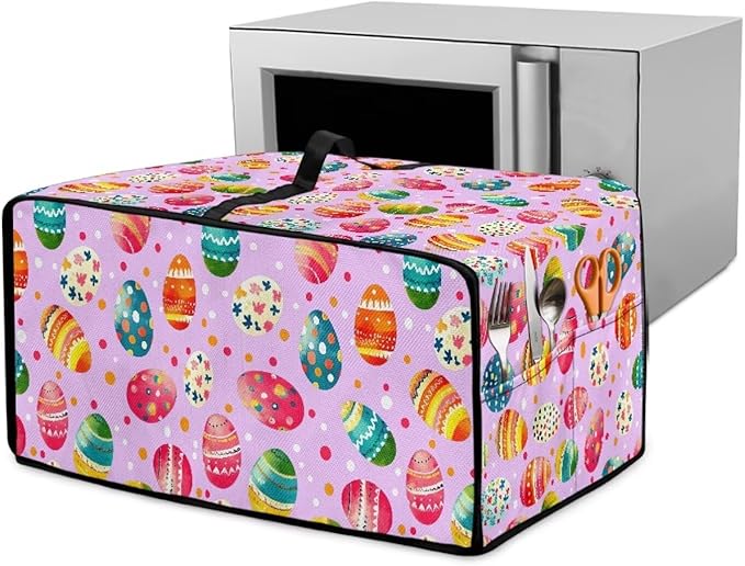 Easter Egg Polka Dot Print Toaster Oven Dust Cover for Easter Decor, Microwave Oven Cover, Stain-proof Case Fits Most Kitchen Small Appliances, (Large-18.5*22.5*12.99 inches)