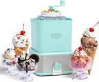 Nostalgia Electric Ice Cream Maker - Old Fashioned Soft Serve Ice Cream Machine Makes Frozen Yogurt or Gelato in Minutes - Fun Kitchen Appliance - Modern Style - Aqua - 2 Quart