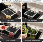 Sink Drain Strainer 2025 New Suction Cup Sink Kitchen Net Strainer Colander Collapsible Corner Sink Strainer Over for Food Waste Filtering Kitchen Leftover Have Mesh Bags (White, Filter 50Pcs)