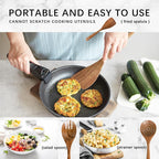 Wooden Spoons for Cooking, Nonstick Cooking Utensil Set with 4 Piece Acacia Wooden Spatulas and Spoons for Cooking, Terrific for Everyday Kitchen Tasks