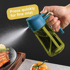 CXINYI - 16oz/470ml Olive Oil Dispenser for Kitchen with Stickers - 2 in 1 Olive Oil Sprayer for Cooking, Air Fryer, and Salad, Black&Blue (Light-Proof Kitchen Gadget)