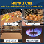 Oven Liners for Bottom of Oven -2Pack Large Heavy Duty Oven Mat, Toaster Gas Stove Oven Liner,Oven Covers for Electric Stove,Grill Mat - BPA & PFOA Free Kitchen Accessory to Keep Oven Clean