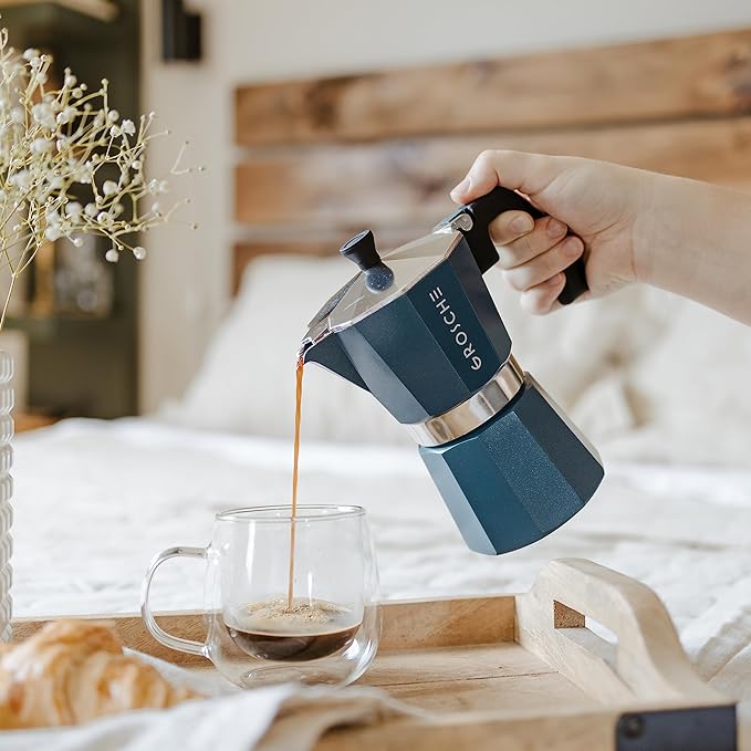 GROSCHE Milano Moka Pot | Stovetop Espresso Percolator & Coffee Maker – Portable, Ideal for Home and Camping