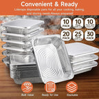 Half Size Aluminum Pans 9x13-10 Pack Aluminum Foil Pans, Heavy Duty Disposable Pans for Cooking, Baking, Meal Prep, Parties & Food Storage