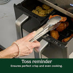 Cuisinart Dual Basket Air Fryer, Two Baskets Totals 11 QT, 4 Function Air Fryer to Air Fry, Roast, Bake & Keep Warm, Features Sync Finish & Settings, Toss Reminder, Automatic Warm Mode & Auto-Pause