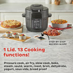 Instant Pot 6.5 Quart Duo Crisp Ultimate Lid with WIFI, 13-in-1 Air Fryer and Pressure Cooker Combo, Sauté, Slow Cook, Bake, Steam, Warm, Roast, Dehydrate, Sous Vide, & More, Includes App with Recipes