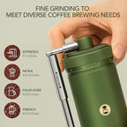 TIMEMORE S3 Manual Coffee Grinder with External Adjustment and Stainless Steel Patented Burr，Hand Coffee Grinder High Presicion Premium Expresso Coffee Grinder Chestnut S3 - Green
