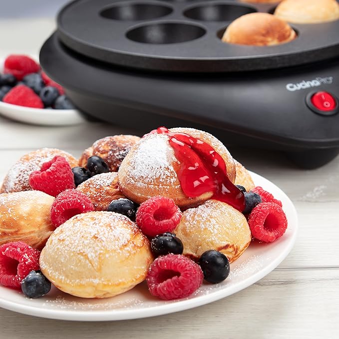 Ebelskiver Maker- Electric Non-stick Baker for Making Takoyaki, Ebelskiver or Octopus Balls, Aebleskivers, Donut Holes & Cake Pops, Unique Danish Mini Pancakes or Dessert Treat- Baking Gift for Her
