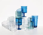 Beaded 16 oz Durable Acrylic Jumbo Drinking Glasses, Shatter-Resistant and Dishwasher-Safe Indoor/Outdoor Drinkware, Ideal for Water, Iced Tea, Juice, and Cocktails - Clear - Set of 6