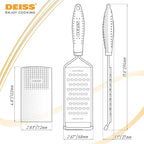 Deiss PRO Coarse Grater & Hand Held Cheese Grater - Sharp Stainless Steel Blades, Non-Slip Handle, Small Cheese Grater for Kitchen, Shredder, Dishwasher Safe