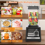 OMMO Blender, Peak1800W Blender for Smoothies, 68oz BPA-Free Smoothie Blenders for Kitchen with 9 Speed Control&Built-in Timer, Dishwasher Safe for Ice Crush, Smoothies, Frozen Drinks and Fruits