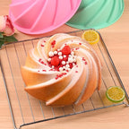 HUAKENER Large Fluted Cake Pan (2 Pack) - Nonstick Fluted Tube Pan, Large Round Silicone Mold for Cake, Brownie, Cornbread, Jello Cake ﻿