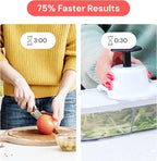 Fullstar Mandoline Slicer for Kitchen - Vegetable Chopper, Onion Potato Food Veggie Fruit Slicer and Cutter with Container, Kitchen Gadgets & Gifts, Home Essentials (6-in-1, White/Black)