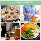 Buylorco Stainless Steel Folding Vegetable Steamer Insert for Veggie & Seafood Cooking (fits pots 5" to 9")
