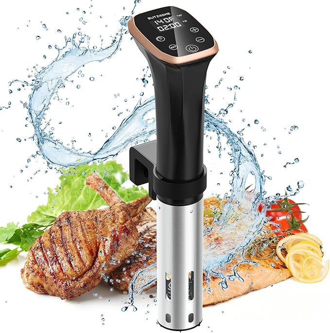 BLITZHOME Sous Vide Cooker, IPX7 Waterproof Compact Sous Vide Machine Pro, with Recipes, Accurate Temperature & Timer, Fast Heating, 1100W Ultra Quiet Stainless Precision Immersion Circulator…