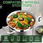 STOCKPOT Commercial Grade Large Stock Pot - Soup Pot with Lid - Non-Nickel Stainless Steel - Healthy Cookware Polished Stockpots - Heavy Duty - 50 Quart (12.5Gallon)