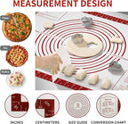 Silicone Baking Mat,Non Stick Pastry Dough Mat for Rolling, Macarons Baking Mat, Pie Crust Bread Pizza Mat, Counter Mat