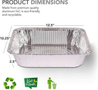 Stock Your Home Aluminum Pans 9x13 Disposable Foil Pans (10 Pack) - Half Size Steam Table Deep Aluminum Trays - Tin Foil Disposable Pans Great for Cooking, Heating, Storing, Prepping Food