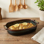Ceramic Oval Casserole Baking Dish, 1.8 Quarts Baking Dish for Oven, Lasagna Pans, Oven Safe Durable Bakeware for Kitchen Home Decor, Banquet and Dinner, 1 pieces 11 x 7 Inch