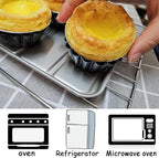 Egg Tart Molds 12PCS Tart Pan 2.6inch, Mini Carbon Steel Non Stick Tart Pans, Tart Molds For Baking (2.6 inch)