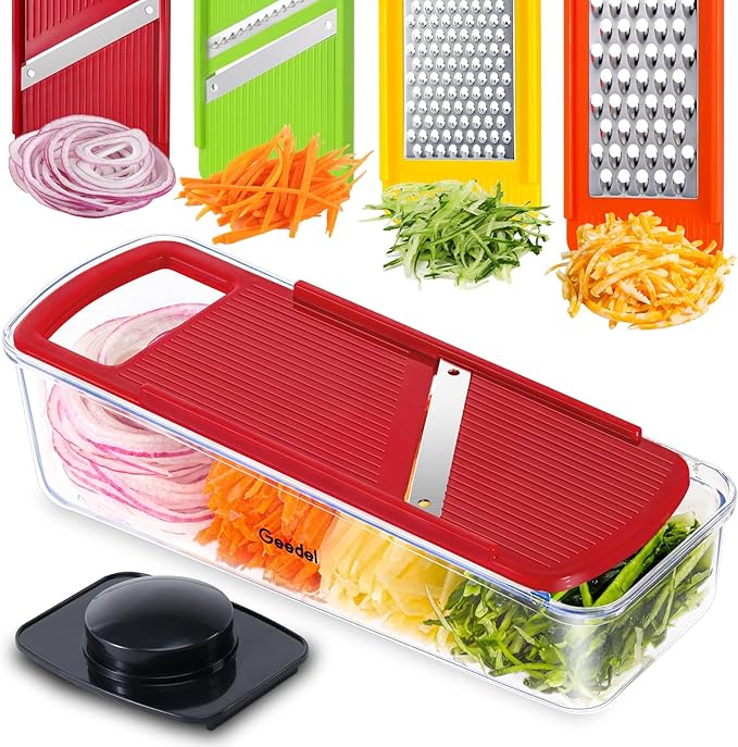 Geedel Professional Mandoline Slicer for Kitchen, Multi Purpose Vegetable Slicer Cutter, Vegetable Cutter Onion Cutter for Veggie Fruit Cheese