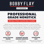 GreenPan x Bobby Flay 1.67QT Nonstick Saucepan with Glass Lid, PFAS-Free Diamond Ceramic, Induction Suitable, Stay-Cool Silicone Handle, Easy Clean Dishwasher & Oven Safe, Chef Pan, Graphite