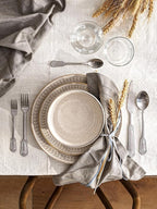 LE TAUCI 24 Piece Dinnerware Sets for 8, Large Plates and Bowls Sets, Ceramic Dishes Set for 8, Modern Stoneware Tableware, Chip Resistant, Ideal for Hosting, Reactive Beige (8"&10" Plate, 27oz Bowl)