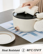 Leetaltree Geometric Print Blue Placemats Set of 6 - Heat Resistant Non-Slip Place mats for Dining Table, Washable Durable PVC Vinyl Woven Table Mats (Geometric Blue, 6)