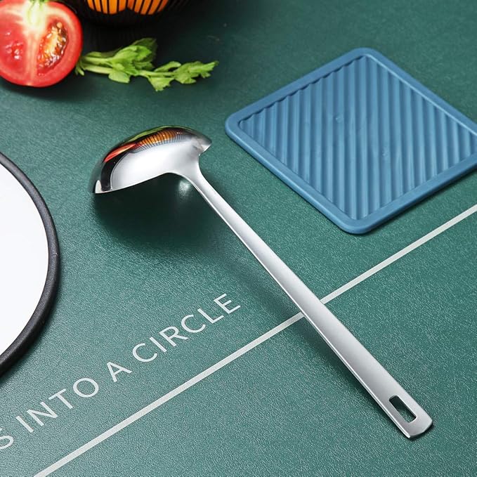 Stainless Steel Ladle, Berglander Soup Ladle, Cooking Ladle, Kitchen Ladle, Metal Soup Spoon For Cooking Non-Stick And Heat Resistant, Dishwasher Safe, Easy to Clean