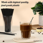 Stir Sticks, Coffee Stirrer Straw, Black Cocktail Straws 7.87-inch, 1000pcs Plastic Straws Disposable, Swizzle Sticks for Cocktails or Coffee & Drinks