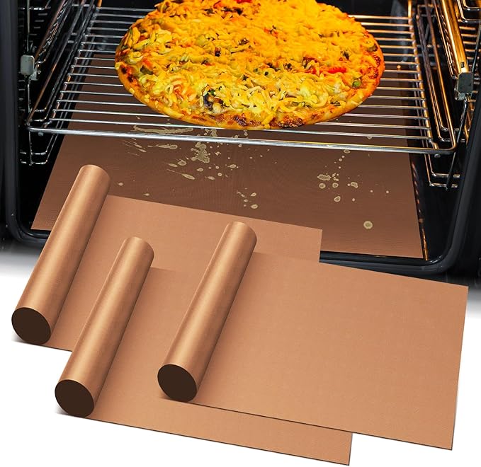 3 Pack Heavy Duty Oven Cover - 23.6"x 15.7" Non-Stick Reusable Liner for Electric, Gas, Toaster Ovens, BBQ - BPA & PFOA Free