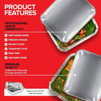 Stock Your Home 9x13 Disposable Baking Pan Covers (25 Pack) Heavy-Duty Aluminum Cake Pans Lids, Sturdy, Sealable Covers for Food Containers, Leak-Free + Safe Transport & Storage For Catering