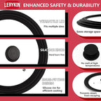 Lerykin Tempered Glass Lid - Universal Lid with Heat Resistant Silicone Rim for Pots, Pans and Skillets - Pan Cover Replacement Lid Fits 8", 8.5" and 9.5" Diameter Cookware