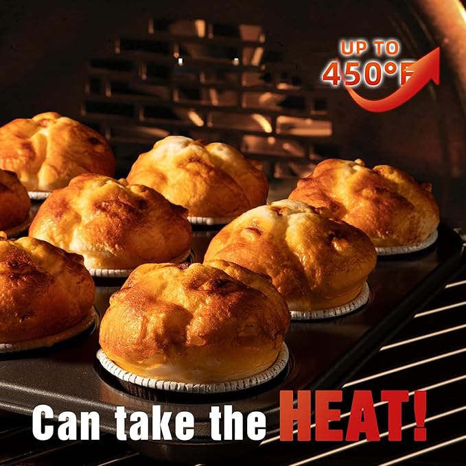 KITESSENSU Baking Pans Sets, Nonstick Bakeware Set 7-Piece with Round/Square Cake Pan, Loaf Pan, Muffin Pan, Cookie Sheet, Roast Pan, Cooling Rack & Silicone Oven Mitts, Carbon Steel Bake Set,Gold