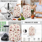 Pink Coffee Theme Kitchen Appliance Covers Set Toaster Cover 4 Slice Food Processor Hood Crock Pot Dust Cover with Side Pockets Machine Washable 3PCS