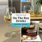 On The Rox (J-Monogram)- 4 Piece Set of 11 Ounce Engraved Heavy Base Rocks Glasses- Quality Elegant Glass-Multi-Purpose Beverage-Rocks Glass- Gift for any Occasion Drinks