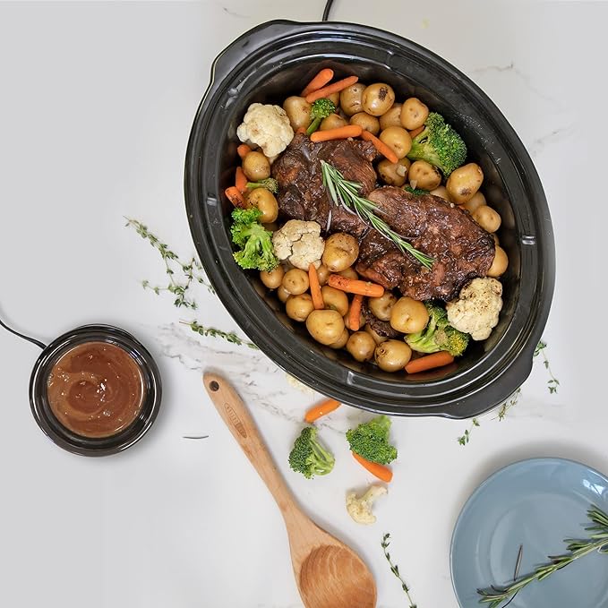 Kenmore 7 Quart Slow Cooker with Diper - Crock pot With Programmable Settings, Digital Controls, Large Capacity for Family Meals, Dishwasher-Safe Stoneware, Warm Rice & Sous Vide Stew