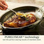 Cuisinart FusionPlus Hybrid Nonstick Stainless Steel Cookware, 5-Quart Sauté Pan with Cover and Helper, PFAS-Free PURELYSEAR Ceramic Technology, Scratch Proof, Cool Grip Handles, Dishwasher Safe